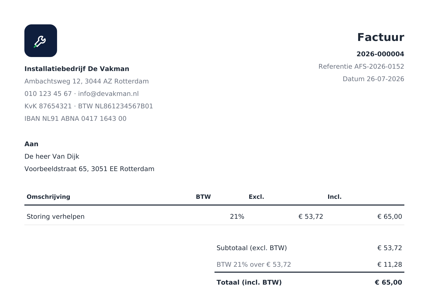 Webrio-dashboard: Offertes en facturen