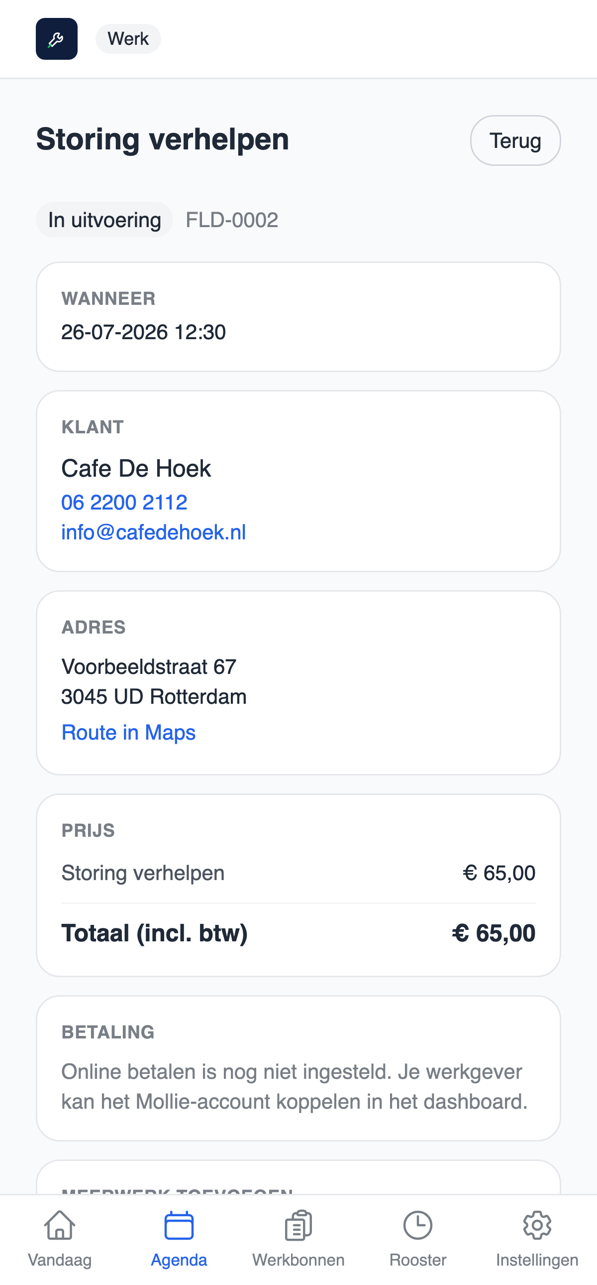 De werk-app: een opdracht met werkbon