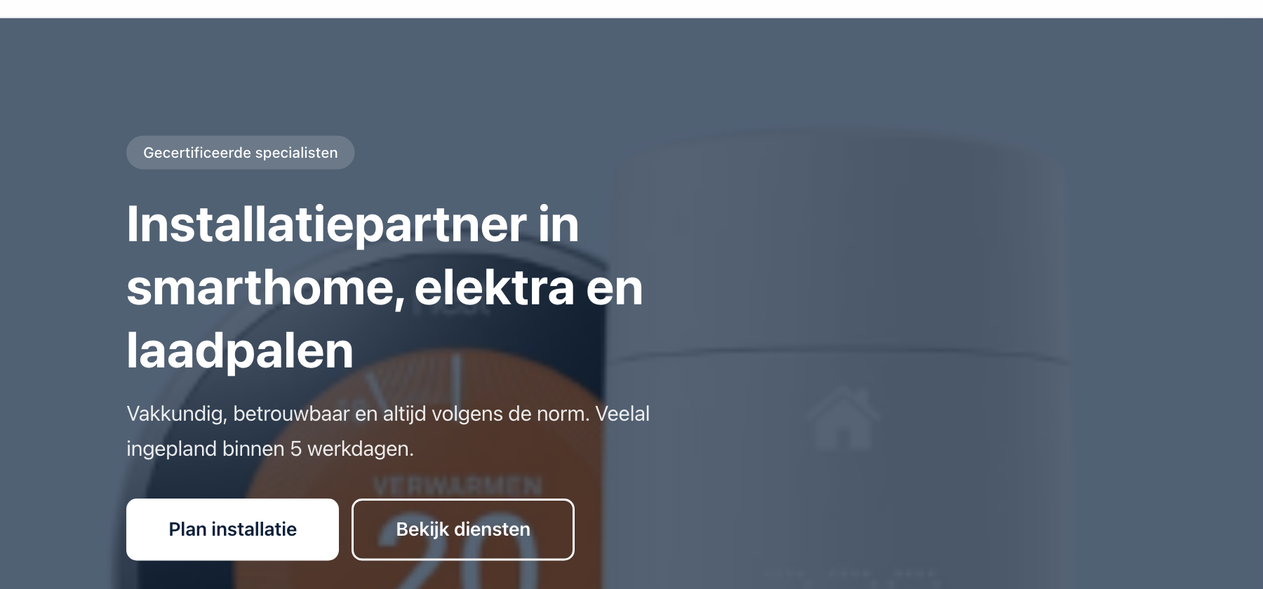 Voorbeeld: installatiepartner smarthome en elektra