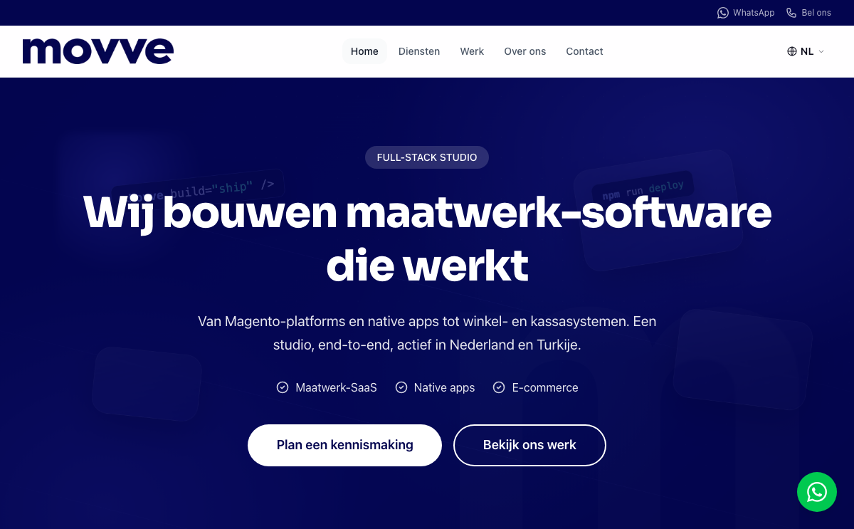 Voorbeeld van een Webrio-site: Movve