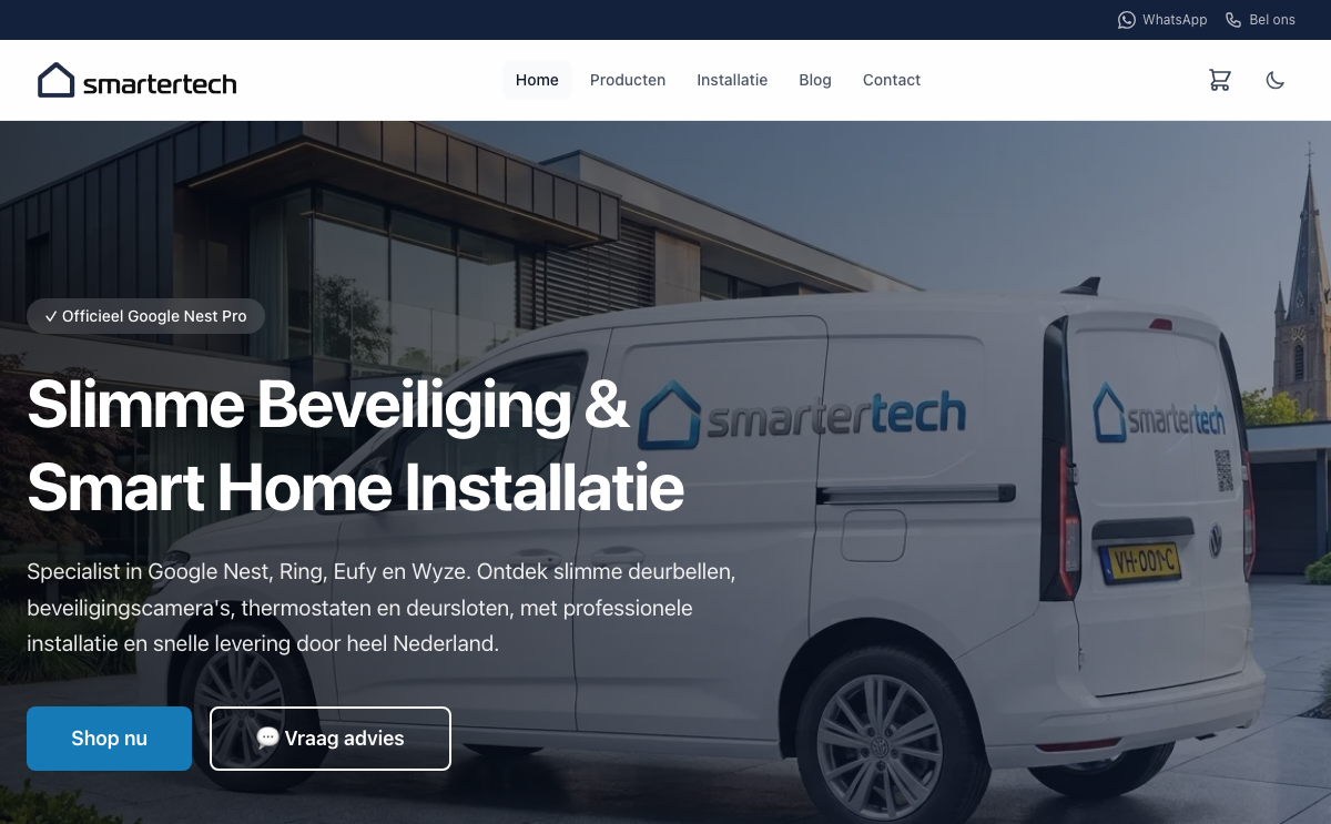 Voorbeeld van een Webrio-site: SmarterTech