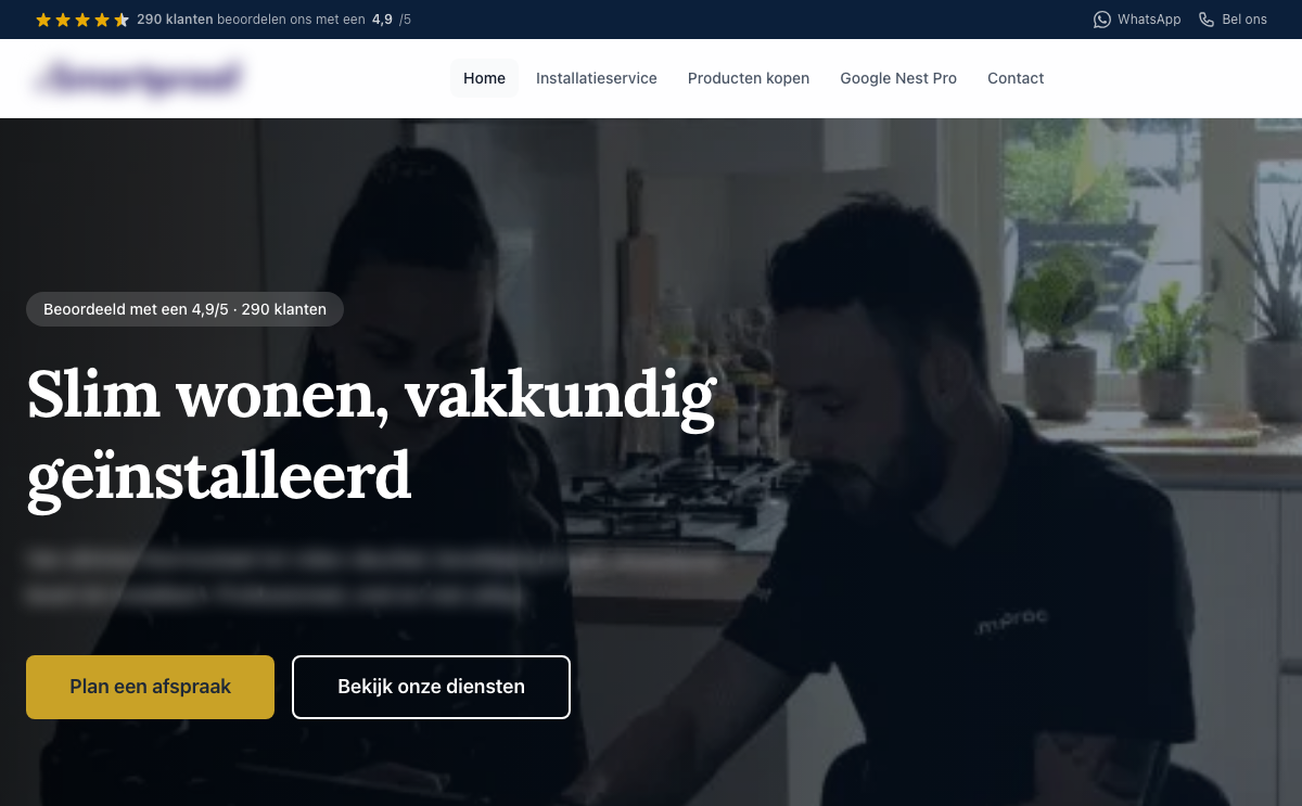 Voorbeeld: installatiepartner smarthome en elektra